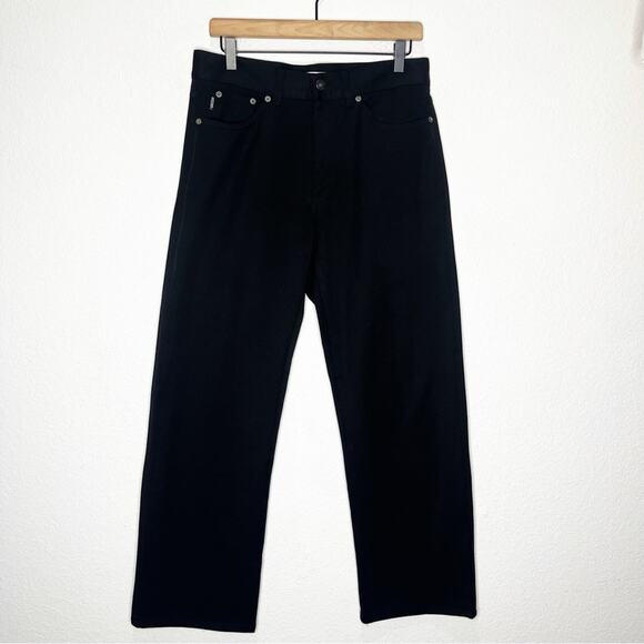 MOSCHINO Jeans Straight Stretch Wide Leg High Rise Pants Designer Quiet Luxury - Picture 1 of 12
